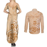 Personalised New Zealand Auckland Folk Festival Couples Matching Summer Maxi Dress and Long Sleeve Button Shirt Vintage Style LT05 - Polynesian Pride