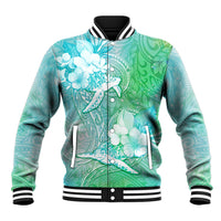 Couple Sea Turtle One Love One Heart Baseball Jacket LT05 Unisex Aqua - Polynesian Pride