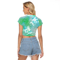 Couple Sea Turtle One Love One Heart Raglan Cropped T Shirt LT05 - Polynesian Pride