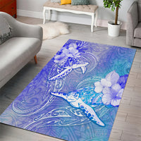 Couple Blue Sea Turtle Heart Love Area Rug LT05 - Polynesian Pride