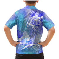 Couple Blue Sea Turtle Heart Love Family Matching Mermaid Dress and Hawaiian Shirt LT05 - Polynesian Pride