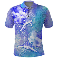 Couple Blue Sea Turtle Heart Love Polo Shirt LT05 Blue - Polynesian Pride