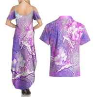 Couple Sea Turtle Love Give Us A Fairytale Couples Matching Summer Maxi Dress and Hawaiian Shirt LT05 - Polynesian Pride