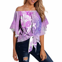 Couple Sea Turtle Love Give Us A Fairytale Off Shoulder Wrap Waist Top LT05 - Polynesian Pride