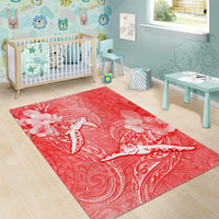 Polynesia Sea Turtle Couple Area Rug Happy Valentine Day Red LT05 - Polynesian Pride