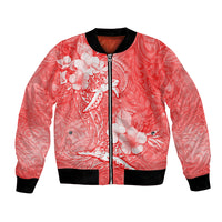 Polynesia Sea Turtle Couple Bomber Jacket Happy Valentine Day Red LT05 Unisex Red - Polynesian Pride