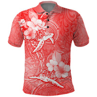 Polynesia Sea Turtle Couple Polo Shirt Happy Valentine Day Red LT05 Red - Polynesian Pride