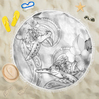 Polynesia Sea Turtle Couple Beach Blanket Happy Valentine Day White LT05 One Size 150cm White - Polynesian Pride