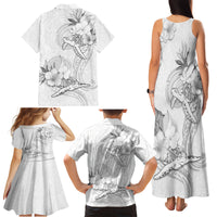 Polynesia Sea Turtle Couple Family Matching Tank Maxi Dress and Hawaiian Shirt Happy Valentine Day White LT05 - Polynesian Pride