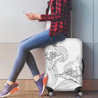 Polynesia Sea Turtle Couple Luggage Cover Happy Valentine Day White LT05 - Polynesian Pride