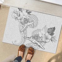Polynesia Sea Turtle Couple Rubber Doormat Happy Valentine Day White LT05 - Polynesian Pride