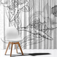 Polynesia Sea Turtle Couple Window Curtain Happy Valentine Day White LT05 - Polynesian Pride