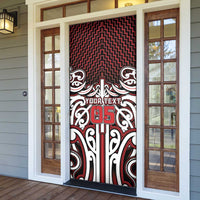 Custom Aotearoa Ngapuhi Door Cover Maori Tribal Pattern Mix Poutama