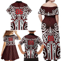 Custom Aotearoa Ngapuhi Family Matching Off Shoulder Maxi Dress and Hawaiian Shirt Maori Tribal Pattern Mix Poutama LT05 - Polynesian Pride