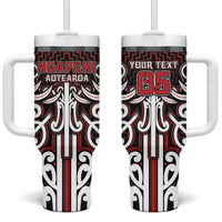 Custom Aotearoa Ngapuhi Tumbler With Handle Maori Tribal Pattern Mix Poutama
