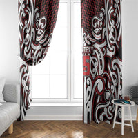 Custom Aotearoa Ngapuhi Window Curtain Maori Tribal Pattern Mix Poutama