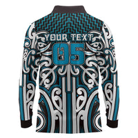 Custom Aotearoa Ngati Porou Long Sleeve Polo Shirt Maori Tribal Pattern Mix Poutama