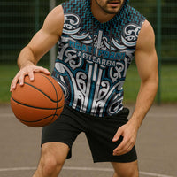 Custom Aotearoa Ngati Porou Sleeveless Hoodie Maori Tribal Pattern Mix Poutama