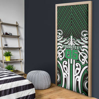Custom Aotearoa Ngai Tahu Door Cover Maori Tribal Pattern Mix Poutama