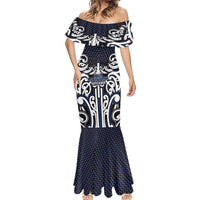 Custom Aotearoa Ngati Tuwharetoa Mermaid Dress Maori Tribal Pattern Mix Poutama