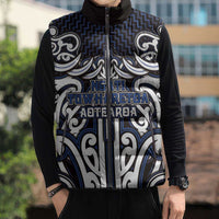 Custom Aotearoa Ngati Tuwharetoa Sleeveless Puffer Jacket Maori Tribal Pattern Mix Poutama