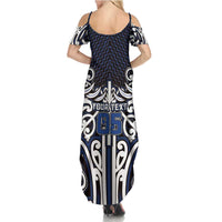 Custom Aotearoa Ngati Tuwharetoa Summer Maxi Dress Maori Tribal Pattern Mix Poutama