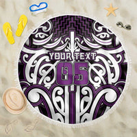 Custom Aotearoa Rangitane Beach Blanket Maori Tribal Pattern Mix Poutama