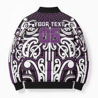 Custom Aotearoa Rangitane Bomber Puffer Jacket Maori Tribal Pattern Mix Poutama