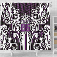 Custom Aotearoa Rangitane Shower Curtain Maori Tribal Pattern Mix Poutama