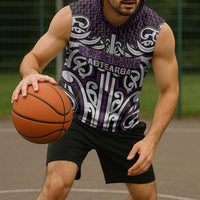 Custom Aotearoa Rangitane Sleeveless Hoodie Maori Tribal Pattern Mix Poutama