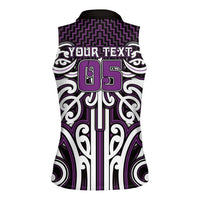 Custom Aotearoa Rangitane Women Sleeveless Polo Shirt Maori Tribal Pattern Mix Poutama
