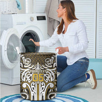 Custom Aotearoa Taranaki Laundry Basket Maori Tribal Pattern Mix Poutama