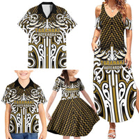 Custom Aotearoa Taranaki Family Matching Summer Maxi Dress and Hawaiian Shirt Maori Tribal Pattern Mix Poutama LT05 - Polynesian Pride