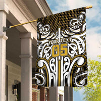 Custom Aotearoa Taranaki Garden Flag Maori Tribal Pattern Mix Poutama