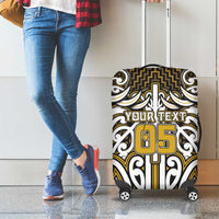 Custom Aotearoa Taranaki Luggage Cover Maori Tribal Pattern Mix Poutama