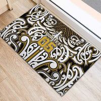 Custom Aotearoa Taranaki Rubber Doormat Maori Tribal Pattern Mix Poutama