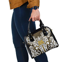 Custom Aotearoa Taranaki Shoulder Handbag Maori Tribal Pattern Mix Poutama