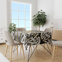 Custom Aotearoa Taranaki Tablecloth Maori Tribal Pattern Mix Poutama