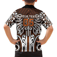 Custom Aotearoa Waikato Family Matching Off Shoulder Short Dress and Hawaiian Shirt Maori Tribal Pattern Mix Poutama LT05 - Polynesian Pride