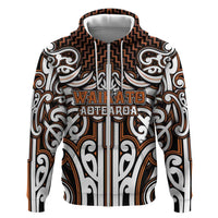 Custom Aotearoa Waikato Hoodie Maori Tribal Pattern Mix Poutama
