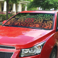 Custom Aotearoa Tuhoe Auto Sun Shade Maori Tribal Pattern Mix Poutama