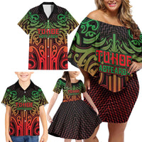 Custom Aotearoa Tuhoe Family Matching Off Shoulder Short Dress and Hawaiian Shirt Maori Tribal Pattern Mix Poutama LT05 - Polynesian Pride