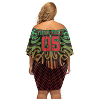 Custom Aotearoa Tuhoe Family Matching Off Shoulder Short Dress and Hawaiian Shirt Maori Tribal Pattern Mix Poutama LT05 - Polynesian Pride
