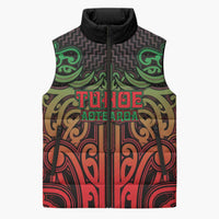 Custom Aotearoa Tuhoe Sleeveless Puffer Jacket Maori Tribal Pattern Mix Poutama
