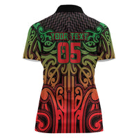 Custom Aotearoa Tuhoe Women Polo Shirt Maori Tribal Pattern Mix Poutama