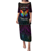 I See Your True Colors Personalised Puletasi Autism Awareness LT05 Long Dress Black - Polynesian Pride