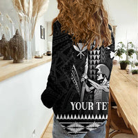 Personalised Hawaii Happy King Kamehameha Day Women Casual Shirt Kakau Pattern
