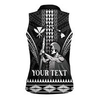 Personalised Hawaii Happy King Kamehameha Day Women Sleeveless Polo Shirt Kakau Pattern