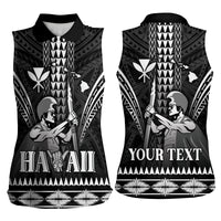 Personalised Hawaii Happy King Kamehameha Day Women Sleeveless Polo Shirt Kakau Pattern
