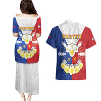 Personalised Philippines Independence Day Couples Matching Puletasi and Hawaiian Shirt Maligayang Araw ng Kalayaan Filipino Carabao LT05 - Polynesian Pride